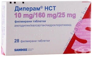 ДИПЕРАМ HCT таблетки 10 мг / 160 мг / 25 мг * 28