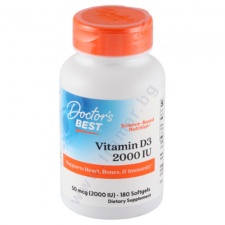 ДОКТОР'С БЕСТ ВИТАМИН D3 капсули 2000 IU * 180