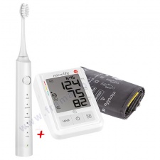 КОМПЛЕКТ ЕЛЕКТРОНЕН АПАРАТ ЗА ИЗМЕРВАНЕ НА КРЪВНО НАЛЯГАНЕ MICROLIFE BP B3 AFIB + ЗВУКОВА ЕЛЕКТРИЧЕСКА ЧЕТКА ЗА ЗЪБИ MICROLIFE CLEAN S5 БЯЛА