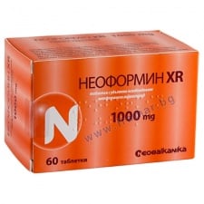 НЕОФОРМИН XR таблетки c удължено освобождаване 1000 мг * 60