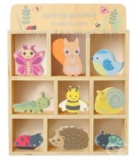 КОМПЛЕКТ ДЪРВЕНИ ГРАДИНСКИ ЖИВОТНИ ORANGE TREE TOYS