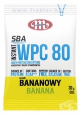 МЛЕКОВИТА СУРОВАТЪЧЕН ПРОТЕИН КОНЦЕНТРАТ WPC80 С ВКУС БАНАН 30 г