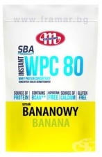 МЛЕКОВИТА СУРОВАТЪЧЕН ПРОТЕИН КОНЦЕНТРАТ WPC80 С ВКУС БАНАН 700 г