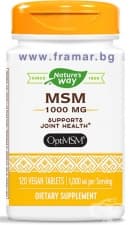 МСМ - МЕТИЛСУЛФОНИЛМЕТАН капсули 1000 мг * 120 NATURE`S WAY