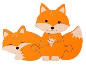 ДЪРВЕН ПЪЗЕЛ ЛИСИЧКИ ORANGE TREE TOYS
