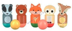 ДЪРВЕН БОУЛИНГ ГОРСКИ ЖИВОТНИ ORANGE TREE TOYS