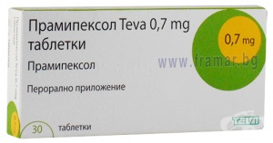 ПРАМИПЕКСОЛ таблетки 0.7 мг / 1 мг / * 30 ТЕВА