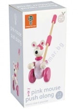 ДЪВЕНА БУТАЛКА С РОЗОВО МИШЛЕ В КУТИЯ ORANGE TREE TOYS