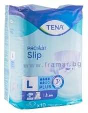 ТЕНА ПЕЛЕНИ ЗА ВЪЗРАСТНИ SLIP PLUS L * 10