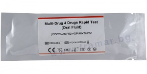 ТЕСТ ЗА НАРКОТИЦИ МУЛТИ ПАНЕЛ ЗА 4 ВИДА НАРКОТИЦИ С ПРОБА ОТ СЛЮНКА DSD-843