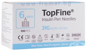 ИНСУЛИНОВА ИГЛА TOPFINE 6 мм * 100