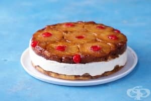Печен чийзкейк с ананас