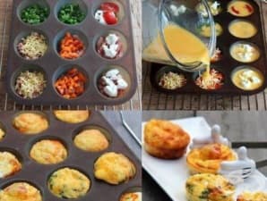 Мини омлети-мъфини с различни плънки
