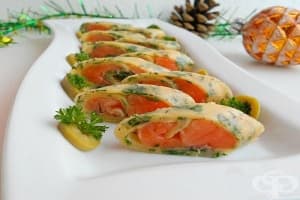 Рулца от кашкавал със сьомга