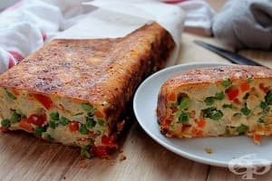Запеканка от зеленчуци с яйца и кашкавал