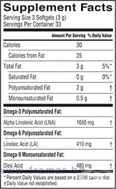 БАРЛИЙНС ФЛАКС ОЙЛ ЛЕНЕНО МАСЛО капсули * 250