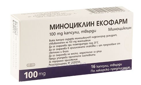 Изображение към продукта МИНОЦИКЛИН капсули 100 мг * 16