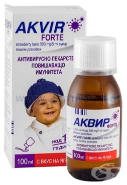 АКВИР ФОРТЕ сироп с вкус на ягода 500 мг / 5 мл 100 мл