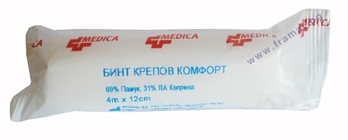 КРЕПОВ БИНТ КОМФОРТ 4 м / 12 см МЕДИКА
