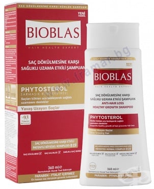БИОБЛАС ШАМПОАН С ФИТОСТЕРОЛ ЗА КОСА СЪС ЗАБАВЕН РАСТЕЖ 360 мл