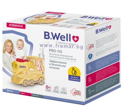 КОМПРЕСОРЕН АПАРАТ ИНХАЛАТОР B.WELL PRO-115 ВЛАКЧЕ