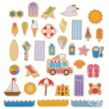 БИГДЖИГС ДЪРВЕНИ МАГНИТИ - МОРСКИ БРЯГ