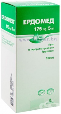 Изображение към продукта ЕРДОМЕД прах за перорална суспензия 175 мг / 5 мл 100 мл ФАРМАЛЕЙК