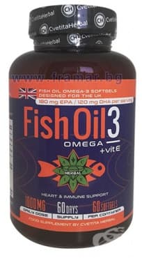 ФИШ ОЙЛ 3 ОМЕГА 3 + ВИТАМИН Е капсули * 60 ЦВЕТИТА ХЕРБАЛ