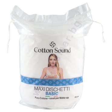 Изображение към продукта КОЗМЕТИЧНИ ТАМПОНИ COTTON SOUND BASIC МАКСИ * 40