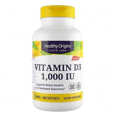     D3  1000 IU * 360 HEALTHY ORIGINS
