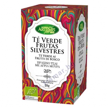 Изображение към продукта АРТЕМИС БИО ЗЕЛЕН ЧАЙ С АРОМАТ НА МАЛИНА филтър * 20