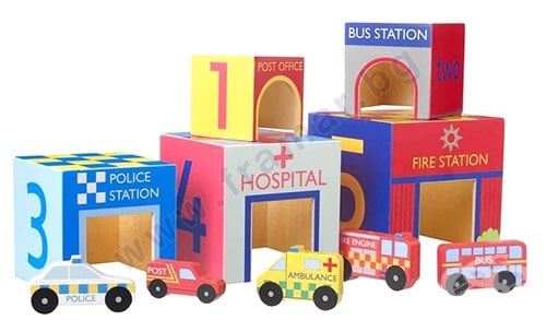 КУБЧЕТА ЗА ПОДРЕЖДАНЕ С КОЛИЧКИ ORANGE TREE TOYS