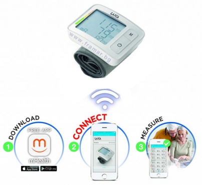 ЛАЙКА АВТОМАТИЧЕН АПАРАТ ЗА КРЪВНО НАЛЯГАНЕ ЗА КИТКА модел BM7003 С BLUETOOTH