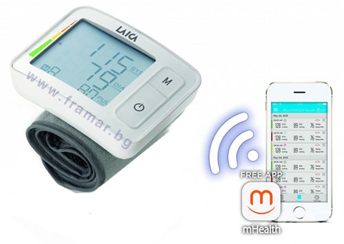 ЛАЙКА АВТОМАТИЧЕН АПАРАТ ЗА КРЪВНО НАЛЯГАНЕ ЗА КИТКА модел BM7003 С BLUETOOTH