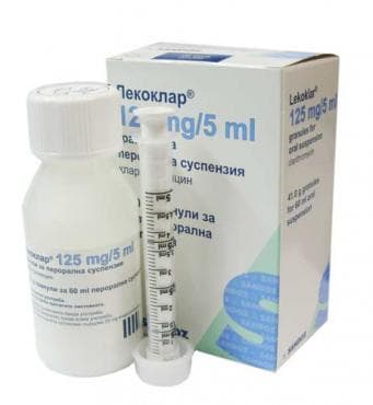 ЛЕКОКЛАР 125 mg/5 ml гранули за перорална суспензиия 60 мл