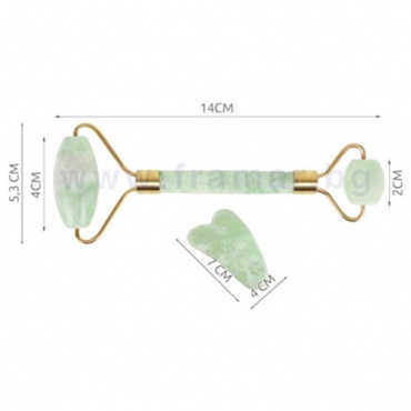 НЕФРИТЕН МАСАЖОР ЗА ЛИЦЕ 14 см х 5 см