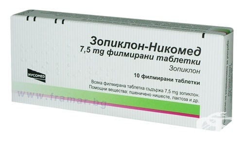 Изображение към продукта ЗОПИКЛОН таблетки 7.5 мг * 10